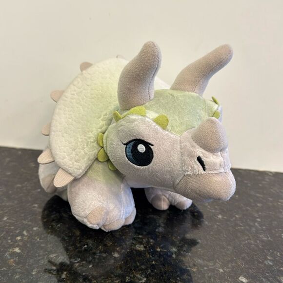 LARGE PLUSH TRICERATOPS NICOTOY JURASSIC PARK GREEN DINOSAUR 12” - Picture 1 of 6